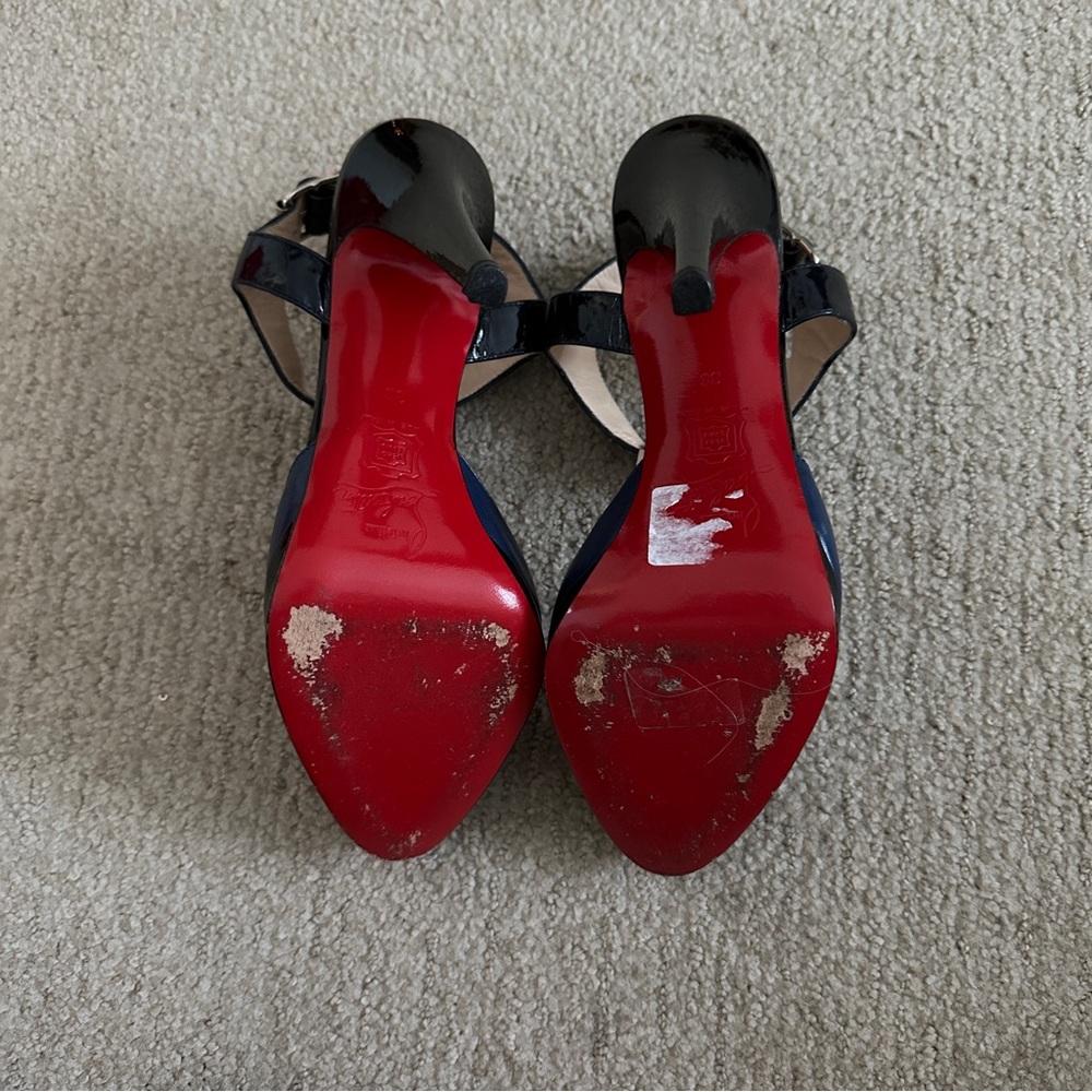Christian Louboutin Black and Blue Heels - Picture 6 of 6
